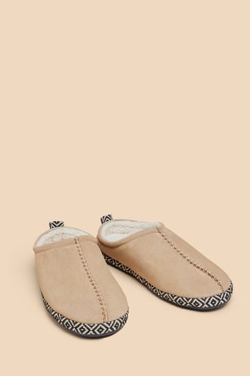 Buy White Stuff Suede Borg Mule Black Slippers from Next Netherlands