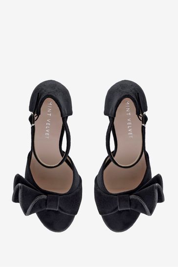 Mint Velvet Black Velvet Platform Heels
