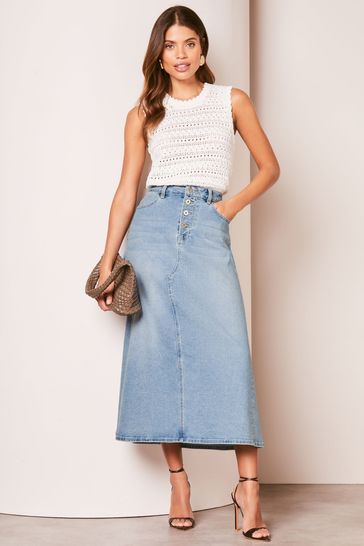 Buy Lipsy Denim Maxi Skirt from Next Bahrain