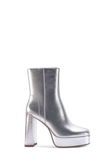 Buy Nine West Womens Sarabel 2 Silver Metallic Block Heel
