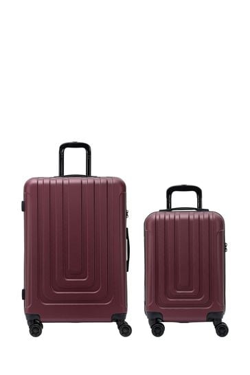 Flight Knight Medium & Large Check-In Hold Luggage Hardcase Travel Blue Suitcases Set Of 2