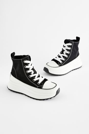 Lace up chunky high top trainers shop