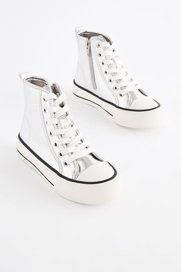 Lace up chunky high top trainers store