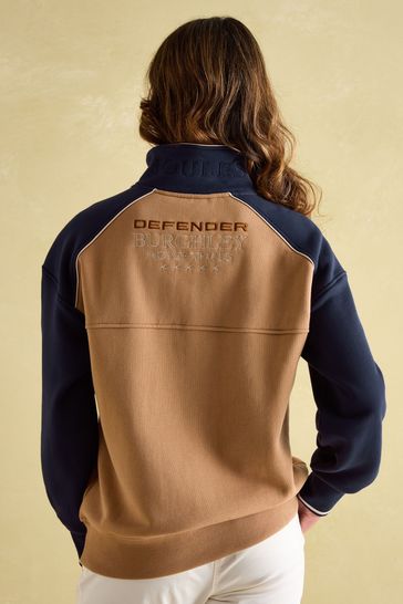 Buy Joules Official Burghley Tan Navy Quarter Zip Sweatshirt from Next Egypt