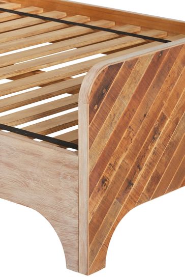 Barker and Stonehouse Brown Della Rustic Wood Herringbone King Bed