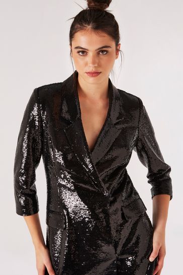 Buy Apricot Black Sequin Blazer Dress from Next Ireland
