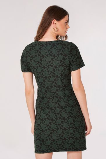 Dark green shift dress uk top