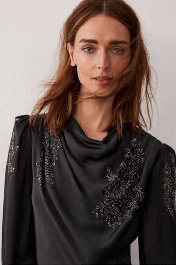 Buy Mint Velvet Grey Embellished Mini Dress from Next Ireland