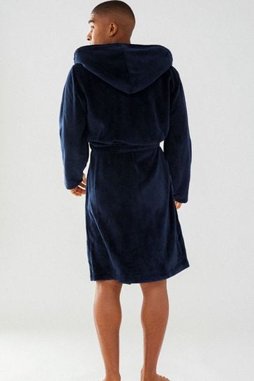 Buy Chelsea Peers Blue Mens Fluffy Hooded Dressing Gown from Next France
