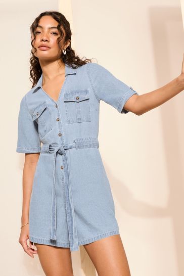 Denim playsuit next clearance