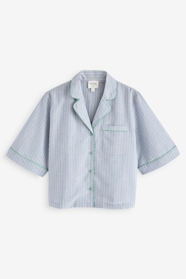 Buy Lilac Purple Stripe Short Sleeve Button Through Pyjamas from Next Netherlands