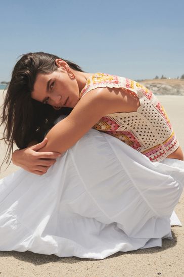 Buy White Tiered Maxi Skirt from Next Poland