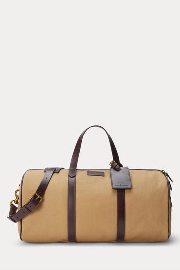 Buy Tan Brown Polo Ralph Lauren Leather Trim Canvas Duffel Bag from Next Germany