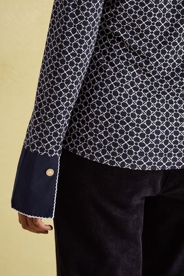 Buy Joules Cordelia Navy geo Long Sleeve Top from Next Bahrain