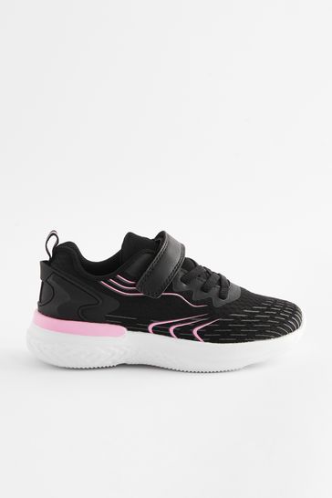 Buy Black Elastic Lace Up School Trainers from Next Bahrain