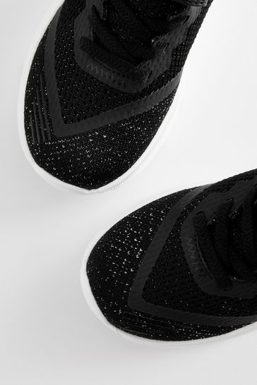 Buy Black Glitter School PE Trainers from Next Canada