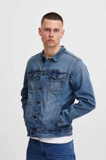 Blend Blue Blend Authentic Denim Jacket With Branded Button Detail