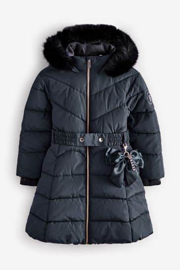 Buy Baker by Ted Baker Navy Shower Resistant Padded Belted Skirt Coat from Next Netherlands