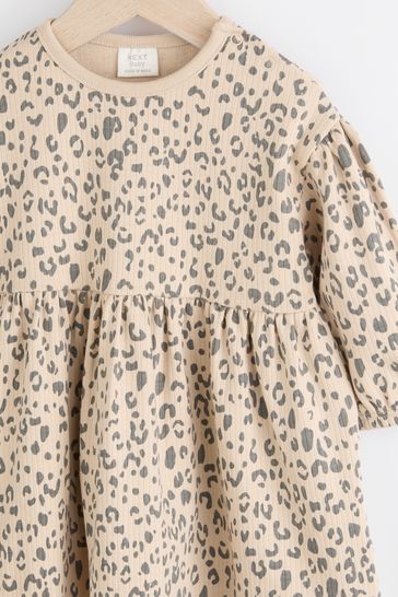 Buy Tan Brown Leopard Print Baby Jersey Dress With Tights 0mths 2yrs from Next Egypt