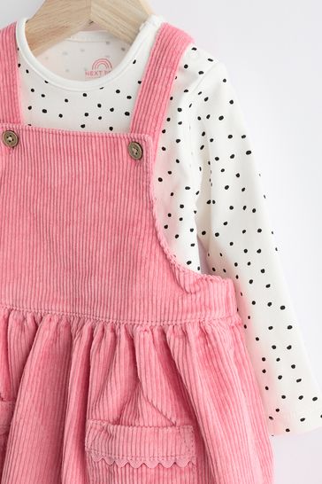 Bright Pink Corduroy Baby Pinafore Dress 0mths 2yrs