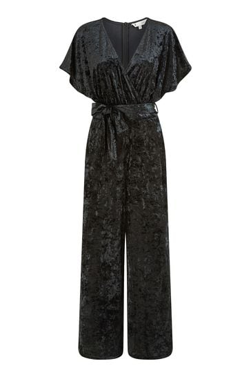 Buy Yumi Black Velvet Kimono Sleeve Jumpsuit from Next Malta