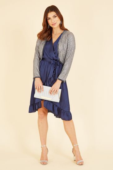 Buy Yumi Silver Sequin Bolero Cardigan from Next Hungary