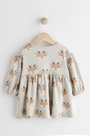 Buy Mint Green Deer Print Baby Jersey Dress With Tights 0mths 2yrs from Next Bahrain