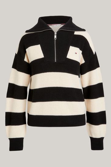Tommy hilfiger black new arrivals and white sweater