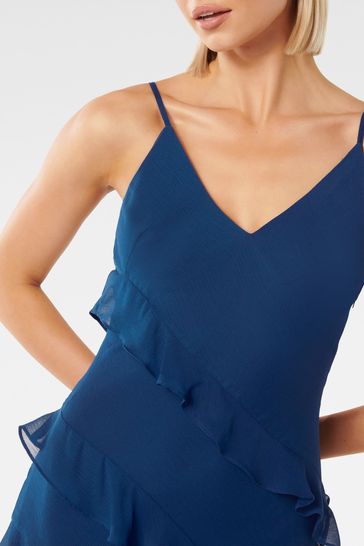 Blue shop ruffle gown