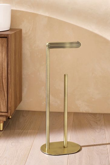 Buy Gold Rib Floor Standing Toilet Roll Holder from Next Saudi Arabia