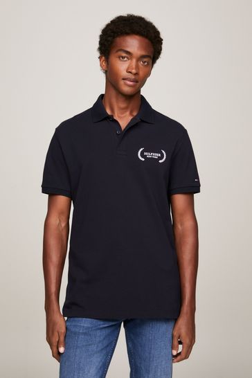 Tommy Hilfiger Blue Monotype Polo Top