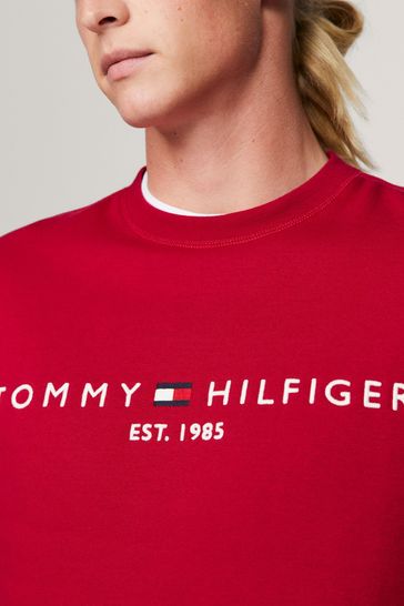 Tommy hilfiger red sweatshirt discount