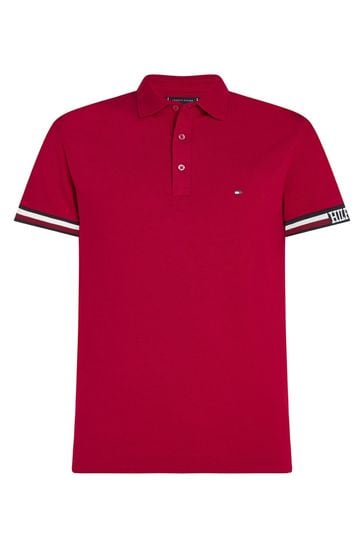 Buy Tommy Hilfiger Red Monotype Slim Fit Polo Top from Next Ireland