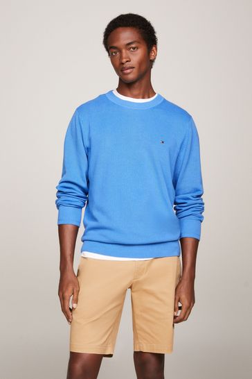 Tommy Hilfiger Blue Chain Ridge Structure Sweater