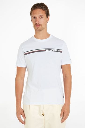 Tommy Hilfiger Monotype Chest Stripe White T-Shirt
