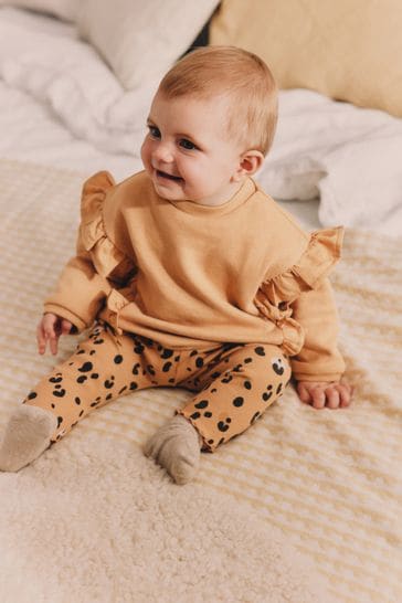 Buy Tan Brown Leopard Print Cosy Baby Sweatshirt And Leggings 2 Piece Set from Next Poland