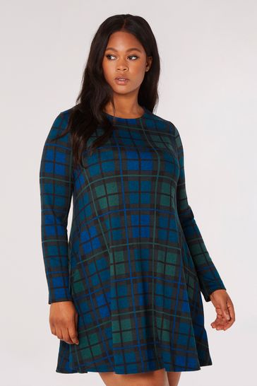 Checked sales swing dress