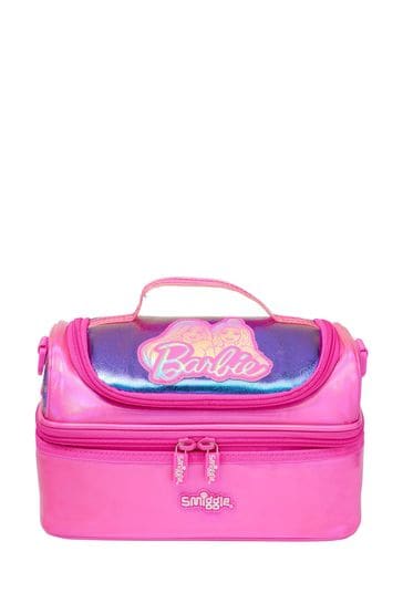 Smiggle Pink Barbie Double Decker Lunchbox with Strap