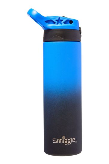 Smiggle Blue Powder Insulated Stainless Steel Flip Drink Bottle 520ml