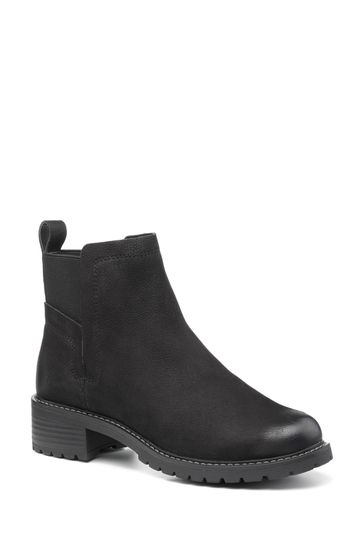 Hotter Black Bree Slip On Regular Fit Boots