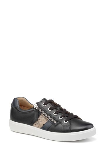 Hotter Black Chase II Lace Up Zip X Wide Fit Shoes