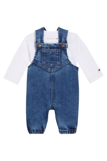 Buy Tommy Hilfiger Baby Blue Denim Dungaree Set from Next USA