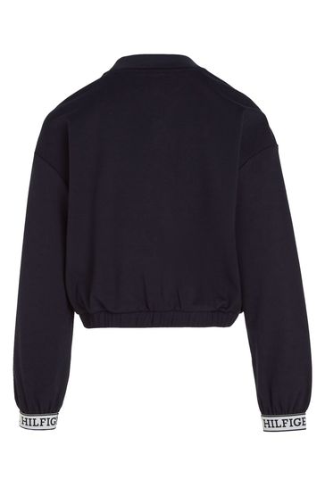 Buy Tommy Hilfiger Blue Monotype Tape Sweatshirt from Next Luxembourg