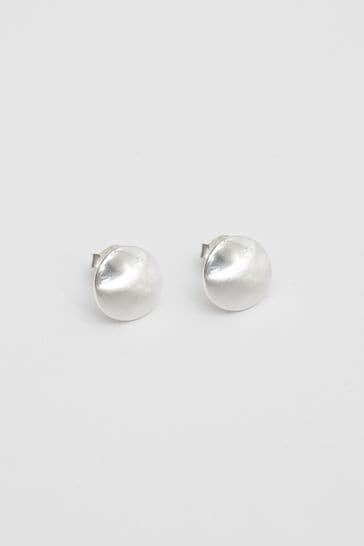 Brushed silver earrings deals