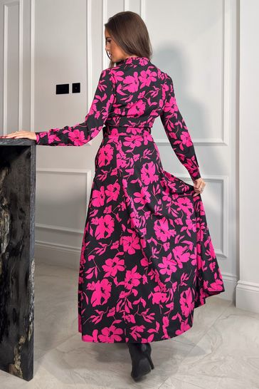 Floral maxi outlet shirt dress