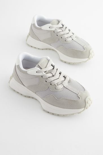 Buy Grey Lace Up Chunky Trainers from Next Bahrain