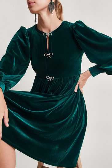 Monsoon green velvet hotsell dress