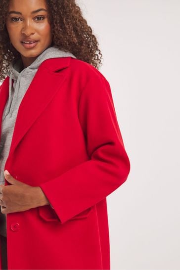 Red wool clearance maxi coat