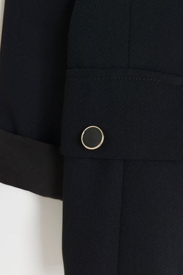 River island black blazer with gold buttons cheap