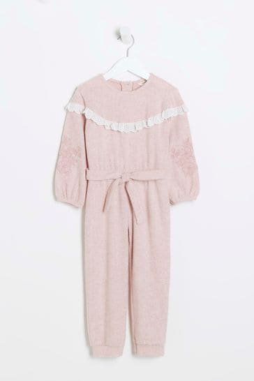 River Island Pink Girls Cosy Jumpsuit